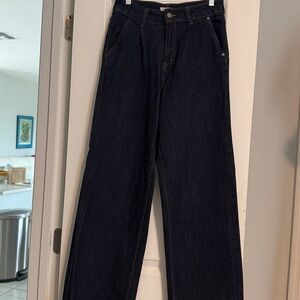 Classic Dark Blue Wide Leg Women's Jeans